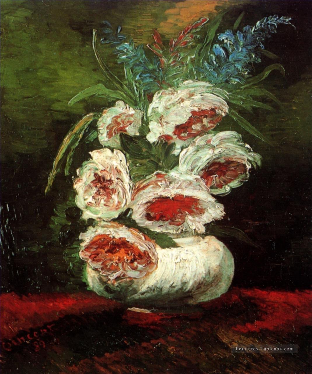 Vase aux pivoines Vincent van Gogh Peintures à l'huile